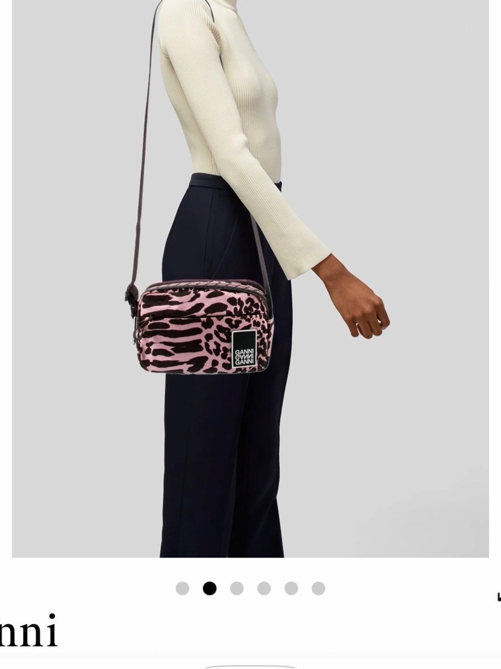 Ganni Pink and Black Leopard-Print Belt Bag